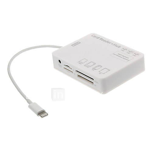 All in 1 Memory Card Reader USB HUB Connection Kit (White)