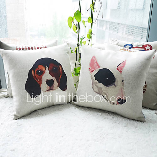 Set of 2 Modern Vivid Poster Paint Dog Decorative Pillow Covers