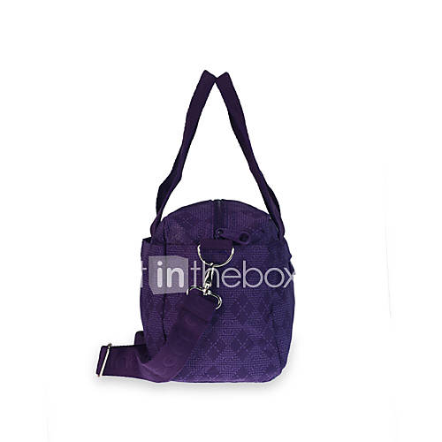 Outdoor Plaid Nylon Hand Bag   Purple