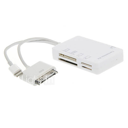 All in 1 Memory Card Reader USB HUB Connection Kit (White)