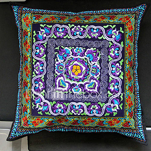 Ethnic Flower Pattern Decorative Pillow With Insert 3 Color Available