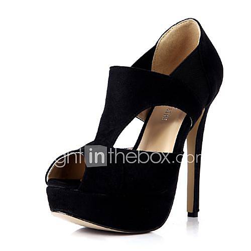 Suede Womens Stiletto Heel Peed Toe Pumps/Heels with Gore