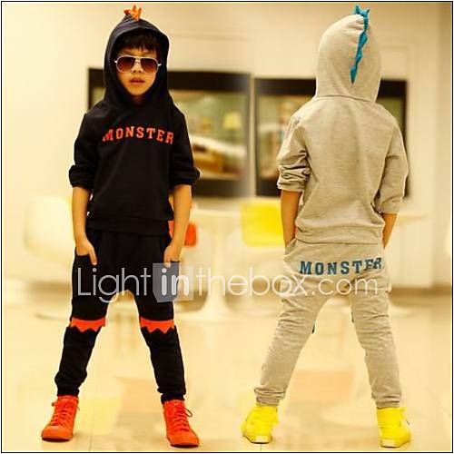 Boys Letter Printing Hoodies Sports Clothing Sets