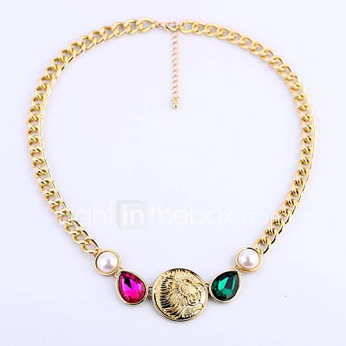 Womens Fashion Bardian Lion Alloy Bib Necklace