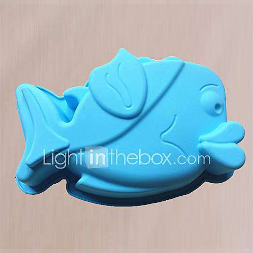 Fish Shape Cake or Budding Mould, Silicone Material, Random Color