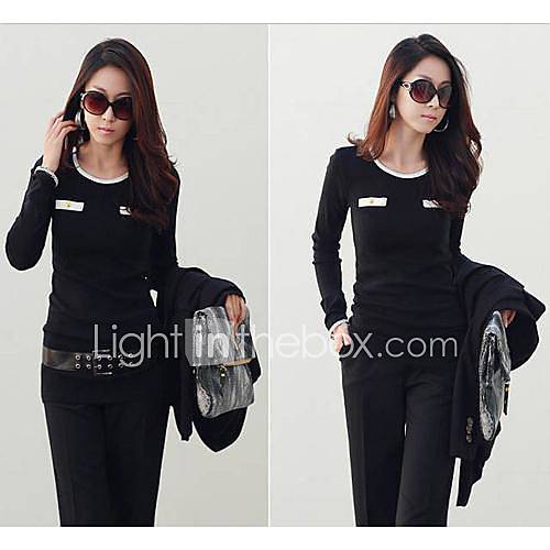 Women`s Casual Round Long Sleeve T shirt