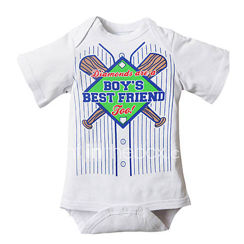 Doomagic Kids Fashion Baseball Print Baby Romper(White)