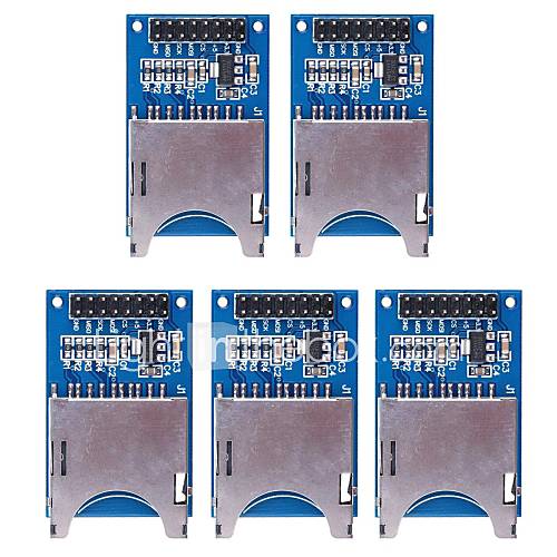 Brand New SD Card Module Slot Socket Reader for Arduino ARM MCU   Blue Silvery (5 PCS)
