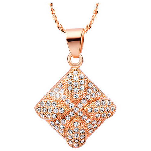 Elegant Square Shape Womens Slivery Alloy Necklace(1 Pc)(Gold,Silver)