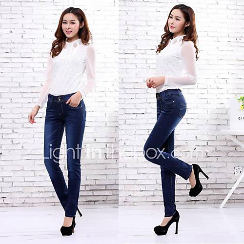 New Arrival Korean Women Clothes Slim Low Waist Skinny Jeans