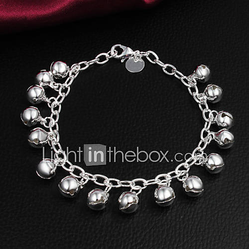 High Quality Sweet Silver Silver Plated With Small Bell Charm Bracelets