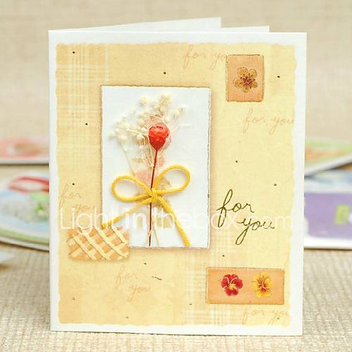 Yellow Side Fold Greeting Card with Flower for Mothers Day
