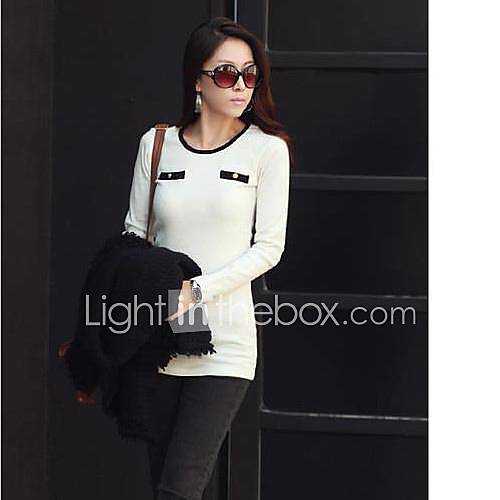 Women`s Casual Round Long Sleeve T shirt