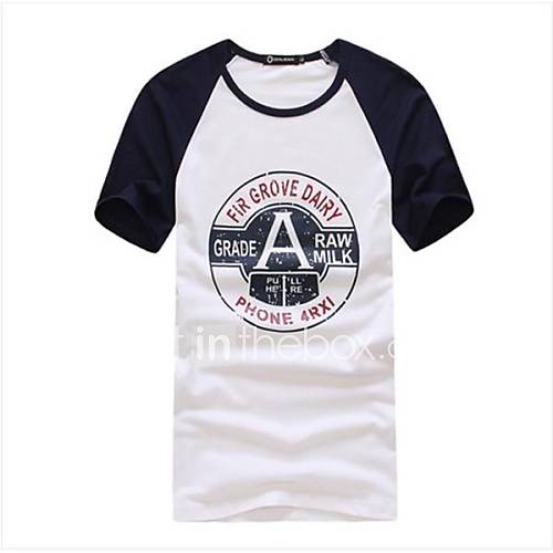 Mens Round Neck Casual Short Sleeve Printing T shirt