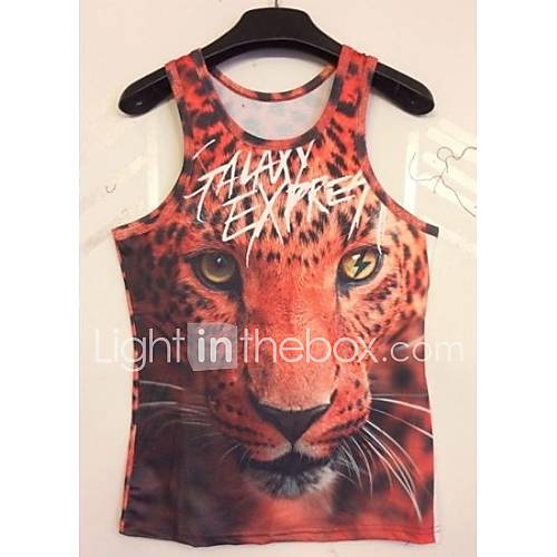 Mens 3D Series Cheetah Printing Tight Movement Vests