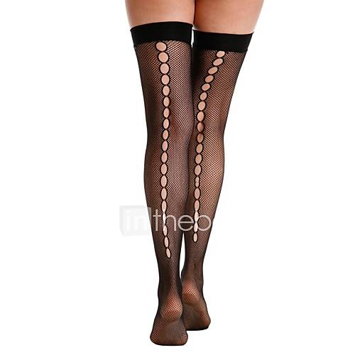 Packed in Box Sexy Fishnet Thigh High Stockings with Back Hole Seam