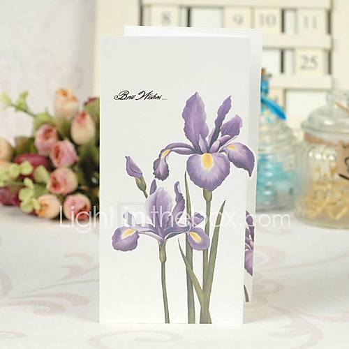 Flower de luce Pattern Z fold Greeting Card for Mothers Day