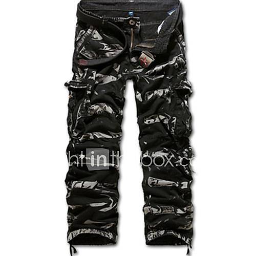 Mens Outdoor Casual Fashion Wash Cottan Tooling Pants(Belt Not Included)