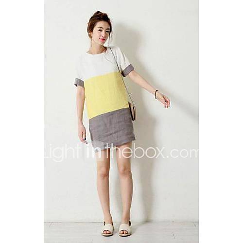 Womens Sweet Loose Short Sleeve Dress