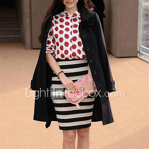 Womens Stripe Pencil Skirt