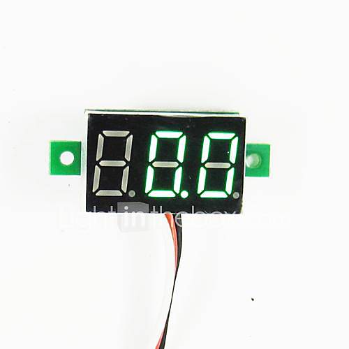 Ultra Small Measure Range 0V to 99.9V Green LED Volt Meter