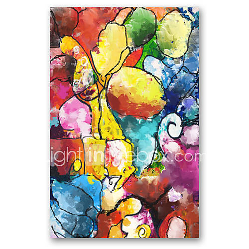 Hand Painted Oil Painting Abstract Flower Filed with Stretched Frame Ready to Hang