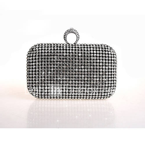 BPRX New WomenS Diamond Ring Buckles Evening Bag (Black)