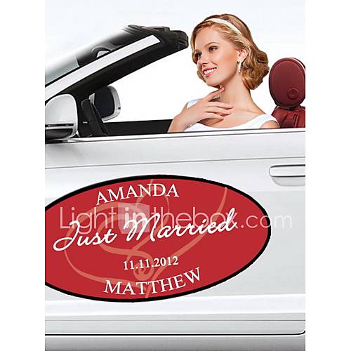 Personalized Embracing Hearts Wedding Window/Car Cling (More Colors)