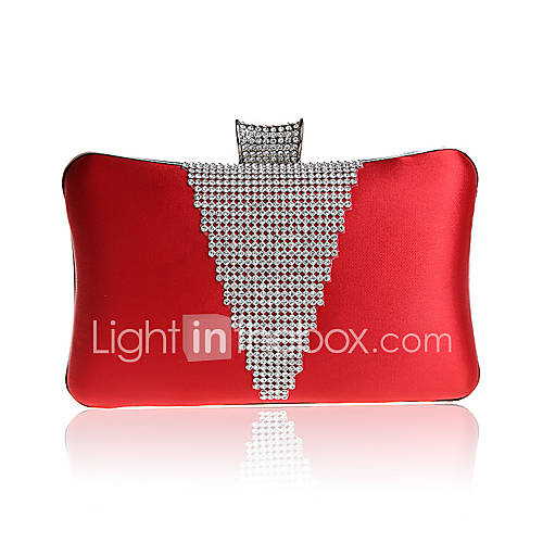 BPRX New WomenS Fashion Rectangle Textured Metal Evening Bag (Red)