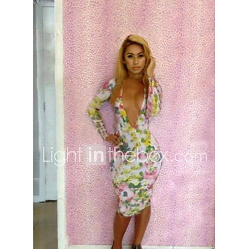 Womens Fashion Sexy Club Printing Dress