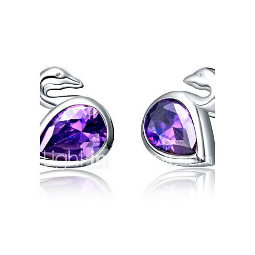 Charming Silver Plated Silver With Cubic Zirconia Swan Shape Womens Earring(More Colors)