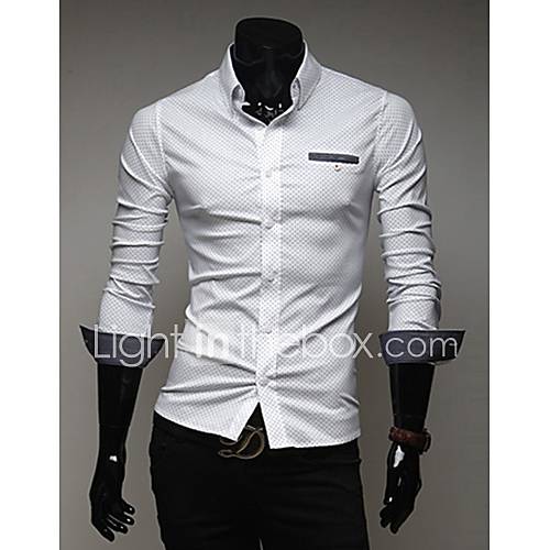 Mens Casual Dot Print Shirt