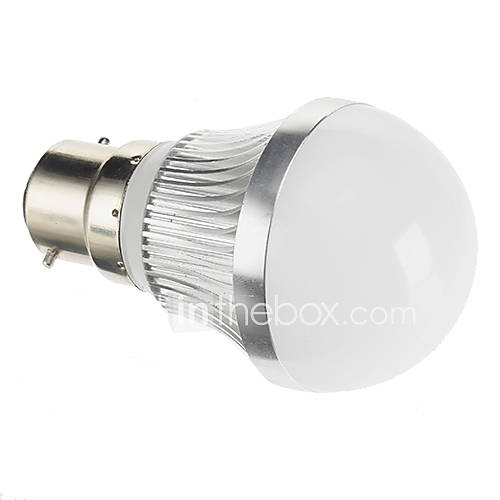 B22 3W COB 179LM 5251K Cool White Light LED Globe Bulb  Silver (95 265V)