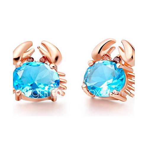Fashionable Gold Plated With Cubic Zirconia Crab Womens Earrings(More Colors)