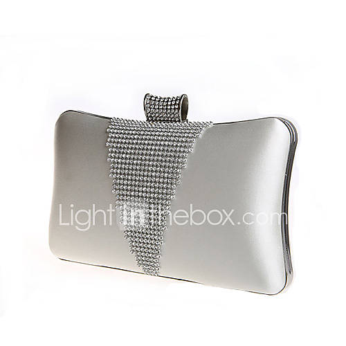 BPRX New WomenS Fashion Rectangle Textured Metal Evening Bag (White)