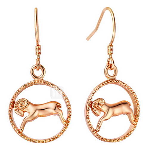 Fashion Silver And Gold Plated With Aries Drop Womens Earring(More Colors)