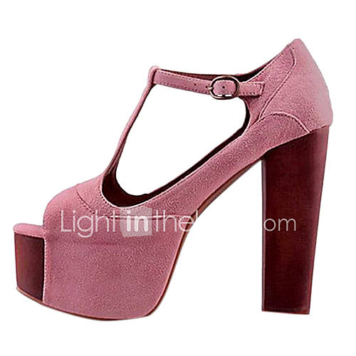 Faux Leather Womens Chunky Heel Peep Toe Sandals Shoes(More Colors)