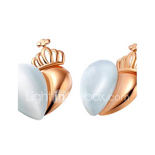 Elegant Gold Plated Gold With Opal Crown Womens Earring(More Colors)