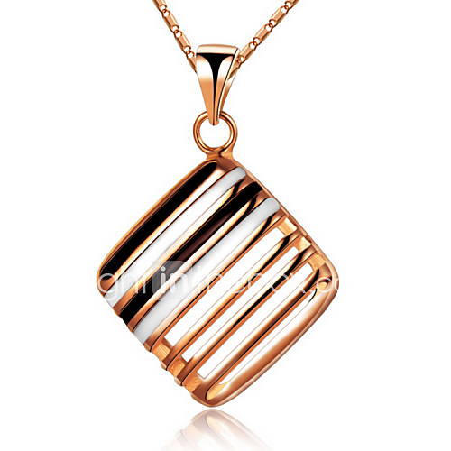 Vintage Square Shape Alloy Womens Necklace(1 Pc)(Gold,Silver)