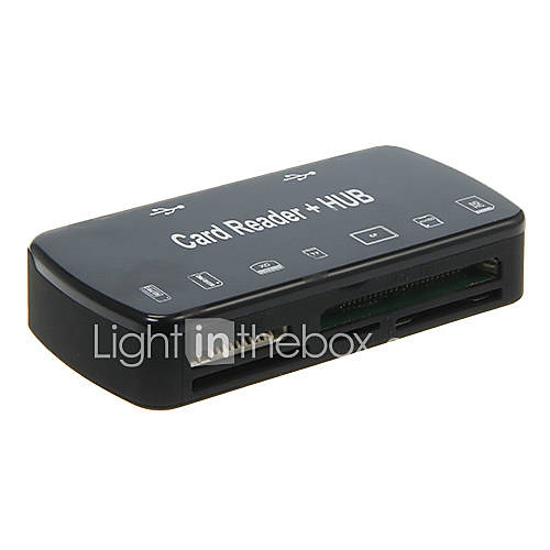 All in 1 Memory Card Reader USB HUB Connection Kit (Black)