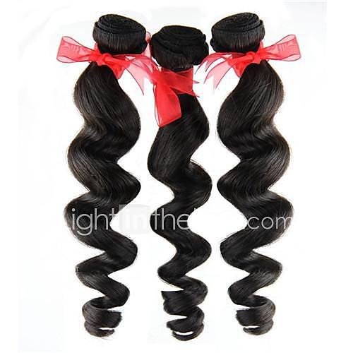 Longlasting Brazilian Loose Wave Weft 100% Virgin Remy Human Hair Extensions 28 Inch 3Pcs