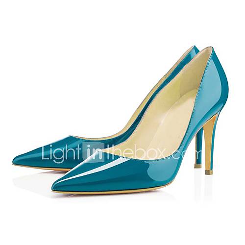 Patent Leather Womens Stiletto Heel Pointed Toe Pumps/Heels Shoes