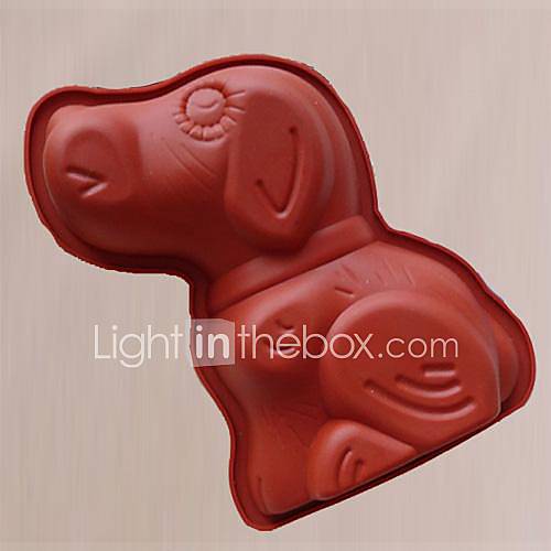 Lovely Cartoon Doggy Shape Cake Baking Moulds, Silicone Material, Random Color