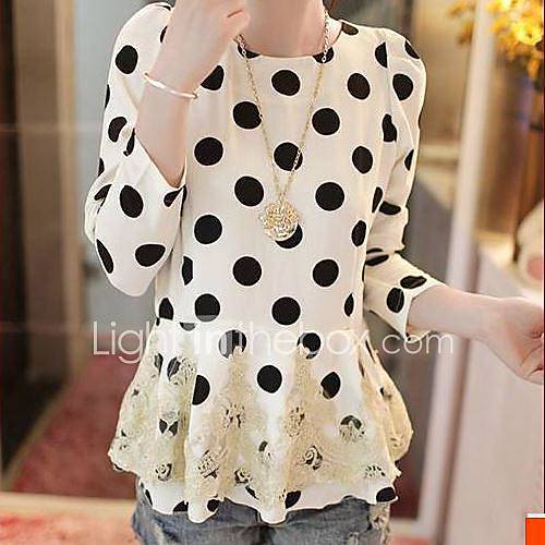 Womens Korean Lace Splicing Chiffon Shirt (More Colors)