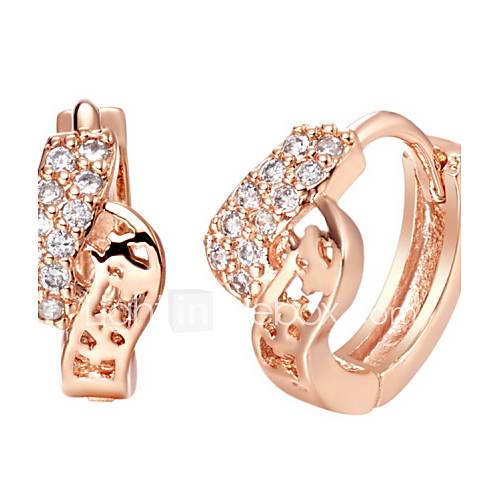 Classic Gold Or Silver Plated With Cubic Zirconia Womens Earrings(More Colors)