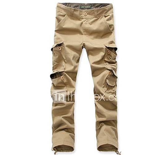 Mens Casual Fashion Multi Pocket Pants