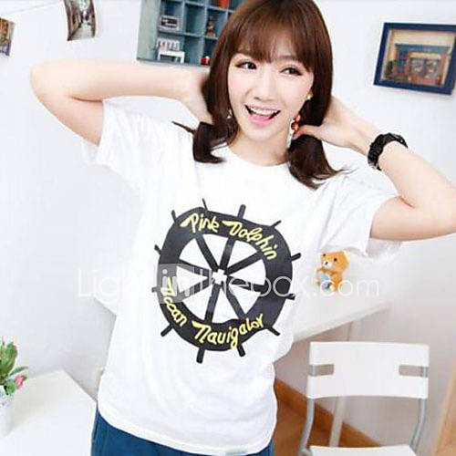 Aiyifang Casual Print Short Sleeve Lovers Shirt(White)