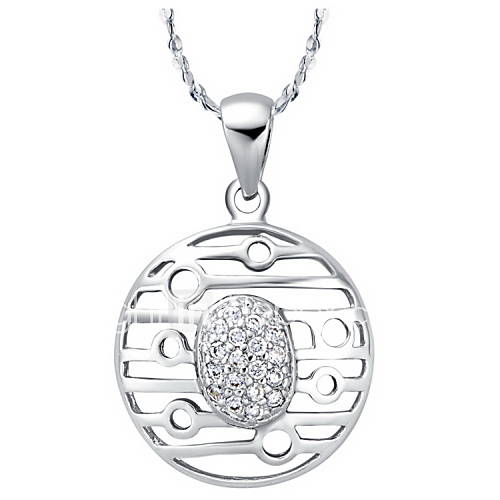 Vintage Round Shape Silvery Alloy Womens Necklace(1 Pc)