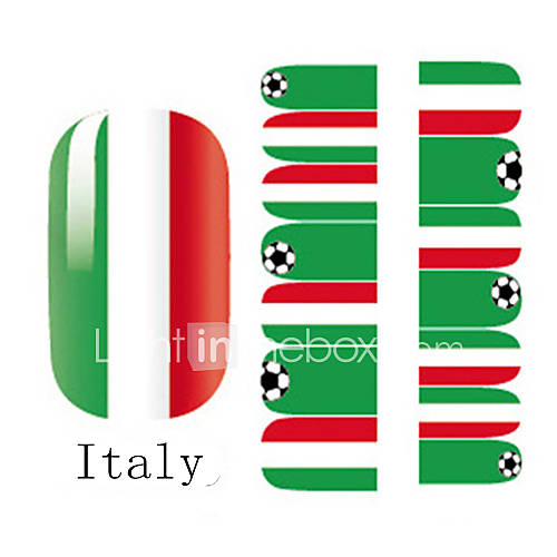 2x14PCS Italy World Cup Pattern Nail Art Stickers