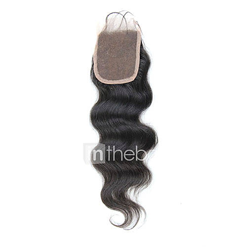 10 Brazilian Hair Silky Body Wave Lace Top Closure(44) Natural Color